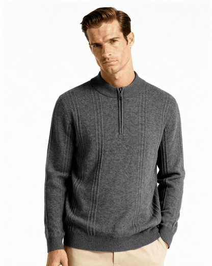 100% Cashmere Ribbed Half Zip - Belfaire & Co.