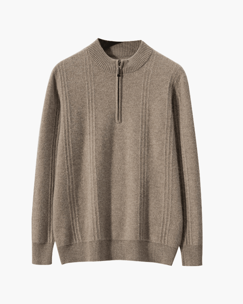 100% Cashmere Ribbed Half Zip - Belfaire & Co.