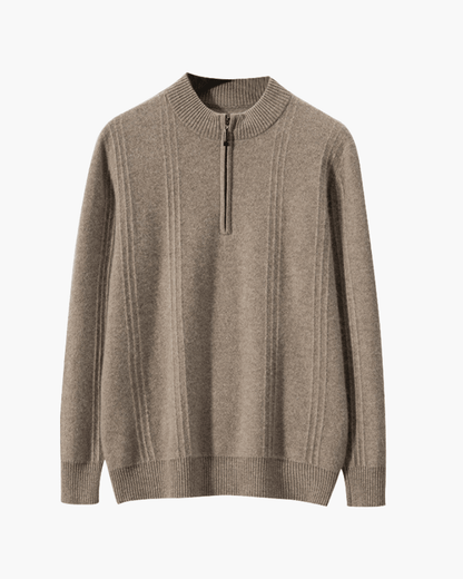 100% Cashmere Ribbed Half Zip - Belfaire & Co.