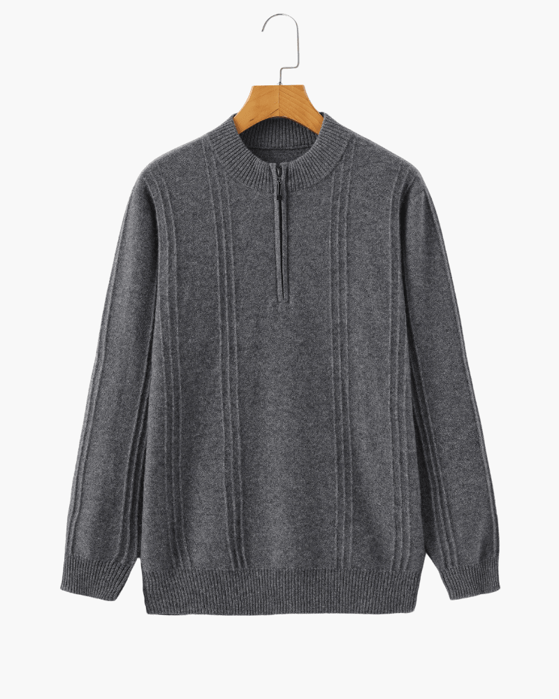 100% Cashmere Ribbed Half Zip - Belfaire & Co.