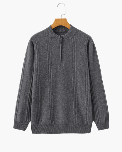 100% Cashmere Ribbed Half Zip - Belfaire & Co.