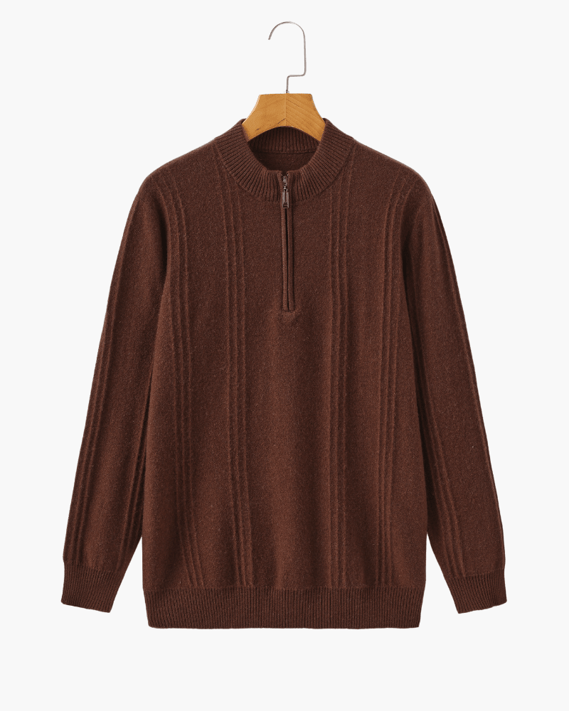 100% Cashmere Ribbed Half Zip - Belfaire & Co.