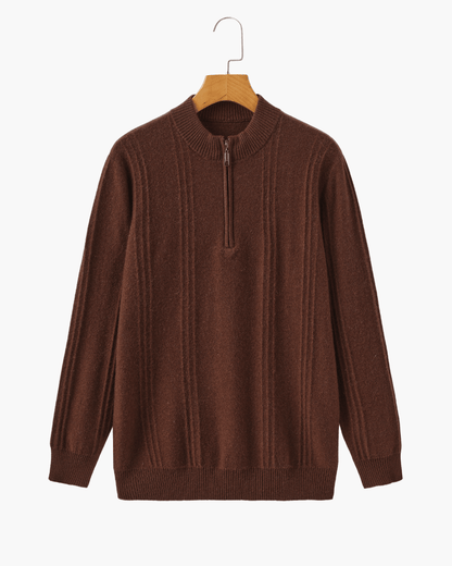 100% Cashmere Ribbed Half Zip - Belfaire & Co.