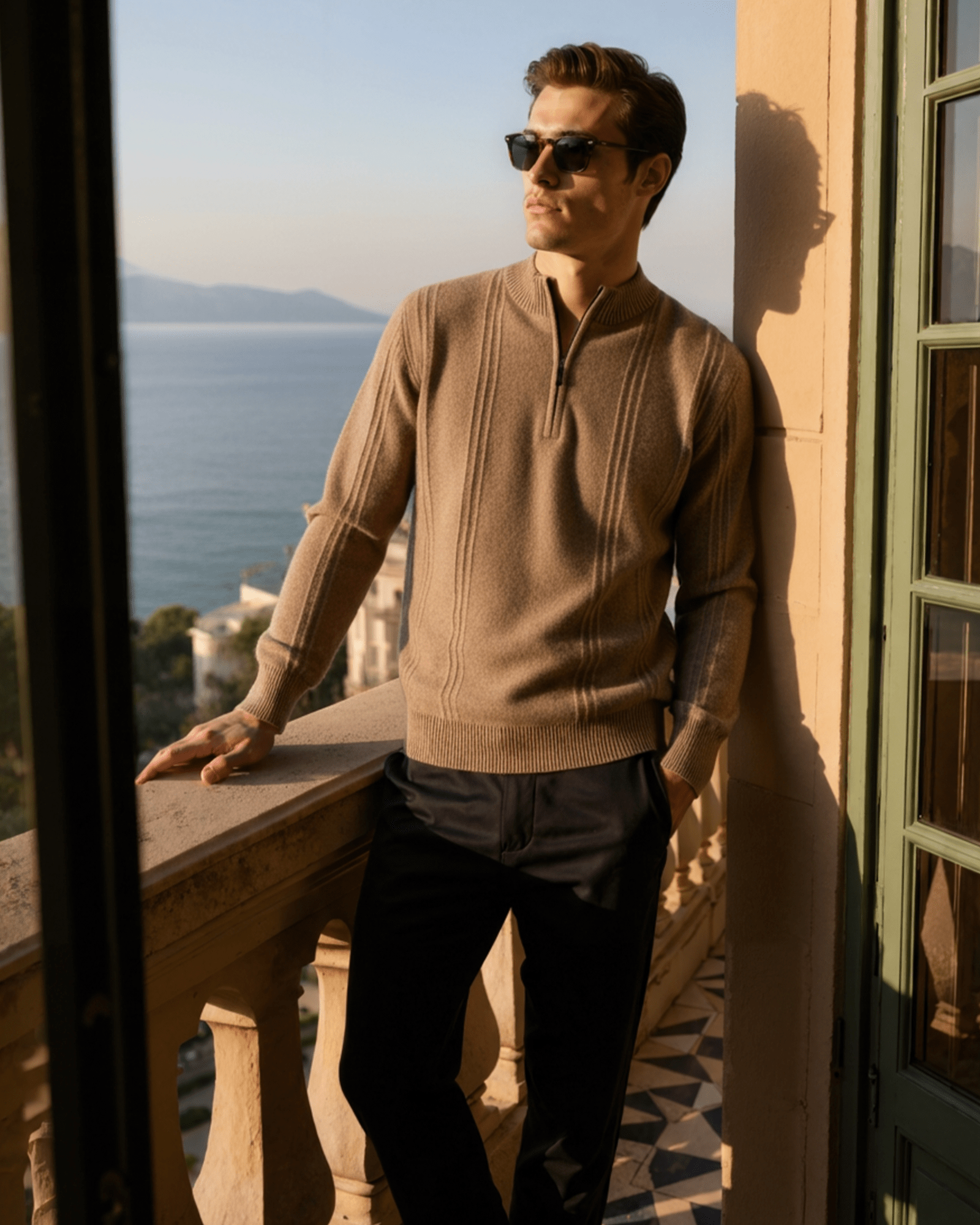 100% Cashmere Ribbed Half Zip - Belfaire & Co.
