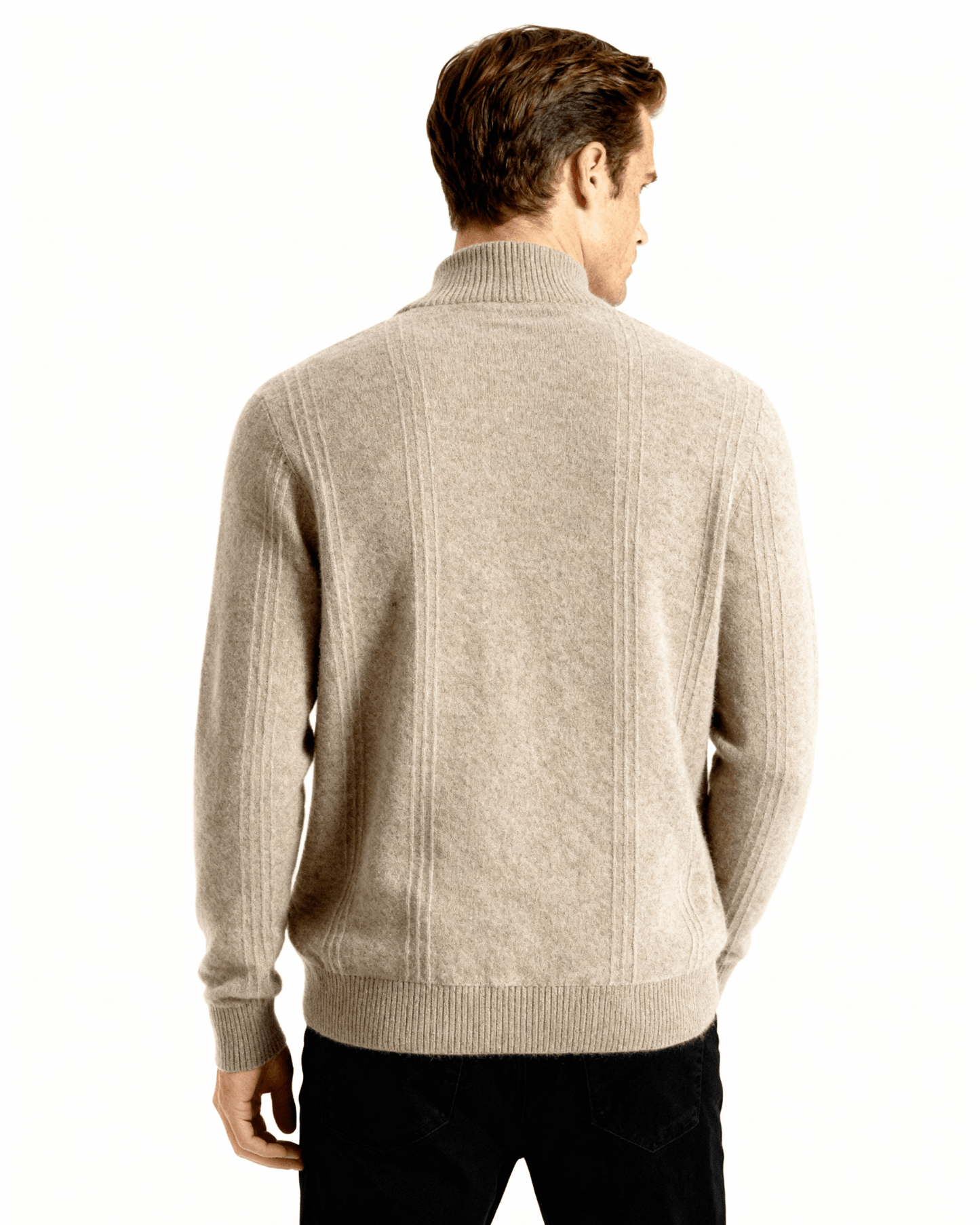 100% Cashmere Ribbed Half Zip - Belfaire & Co.
