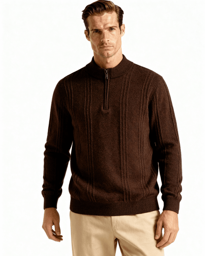 100% Cashmere Ribbed Half Zip - Belfaire & Co.