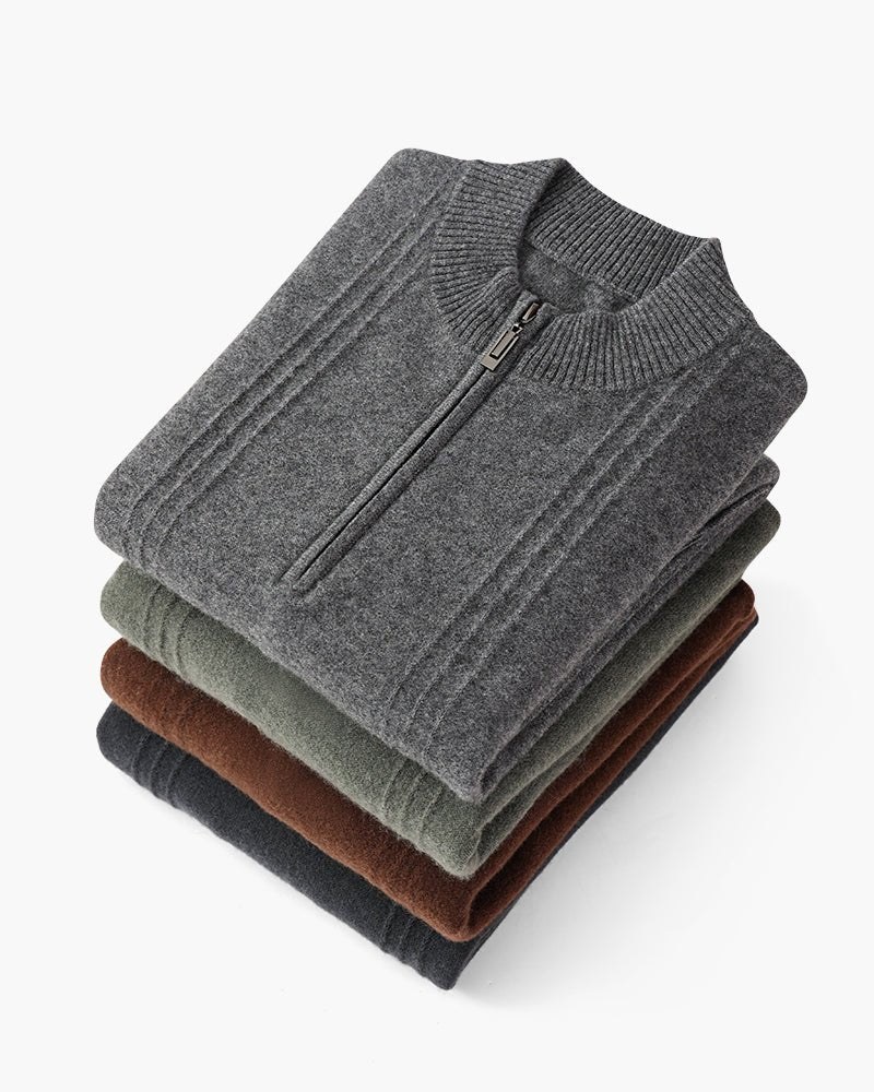100% Cashmere Ribbed Half Zip - Belfaire & Co.