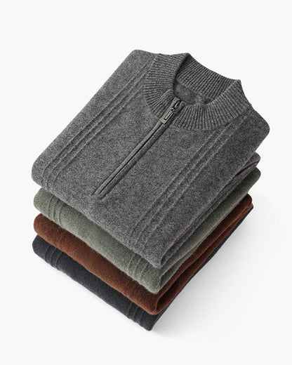 100% Cashmere Ribbed Half Zip - Belfaire & Co.