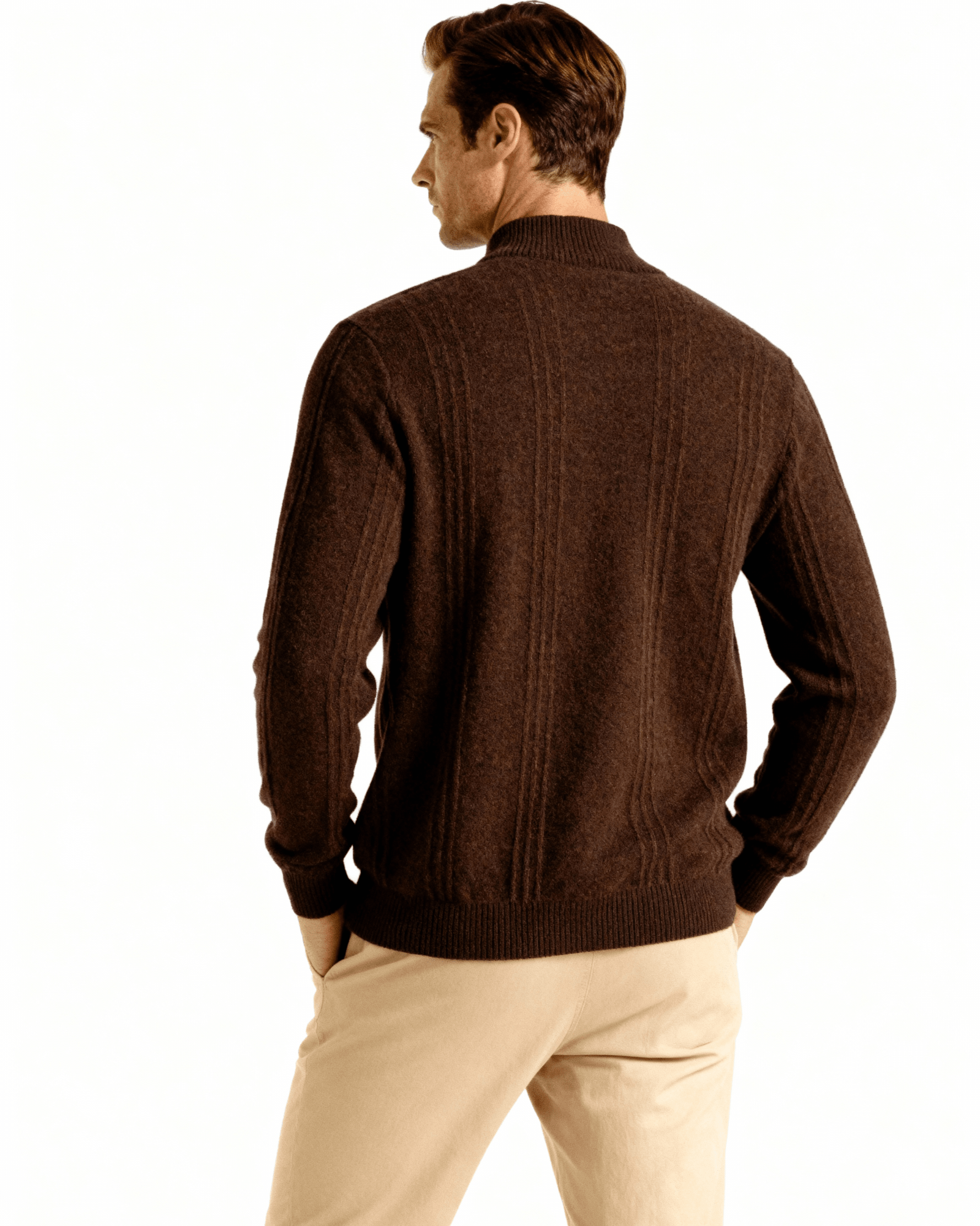 100% Cashmere Ribbed Half Zip - Belfaire & Co.