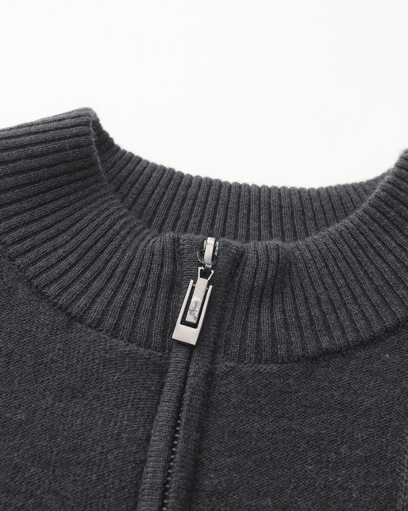 100% Cashmere Ribbed Half Zip - Belfaire & Co.