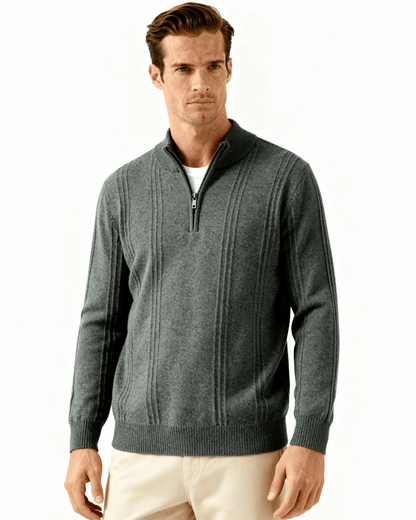 100% Cashmere Ribbed Half Zip - Belfaire & Co.