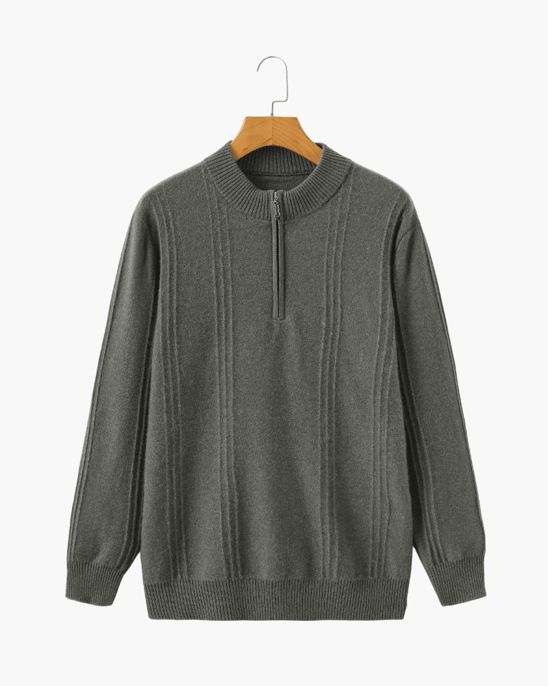 100% Cashmere Ribbed Half Zip - Belfaire & Co.
