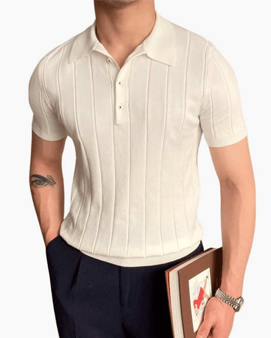 Cannes Ribbed Cotton Polo - Belfaire & Co.