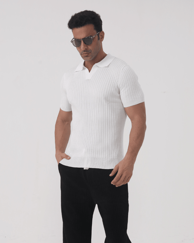 Florence - Ribbed Cotton Polo - Belfaire & Co.