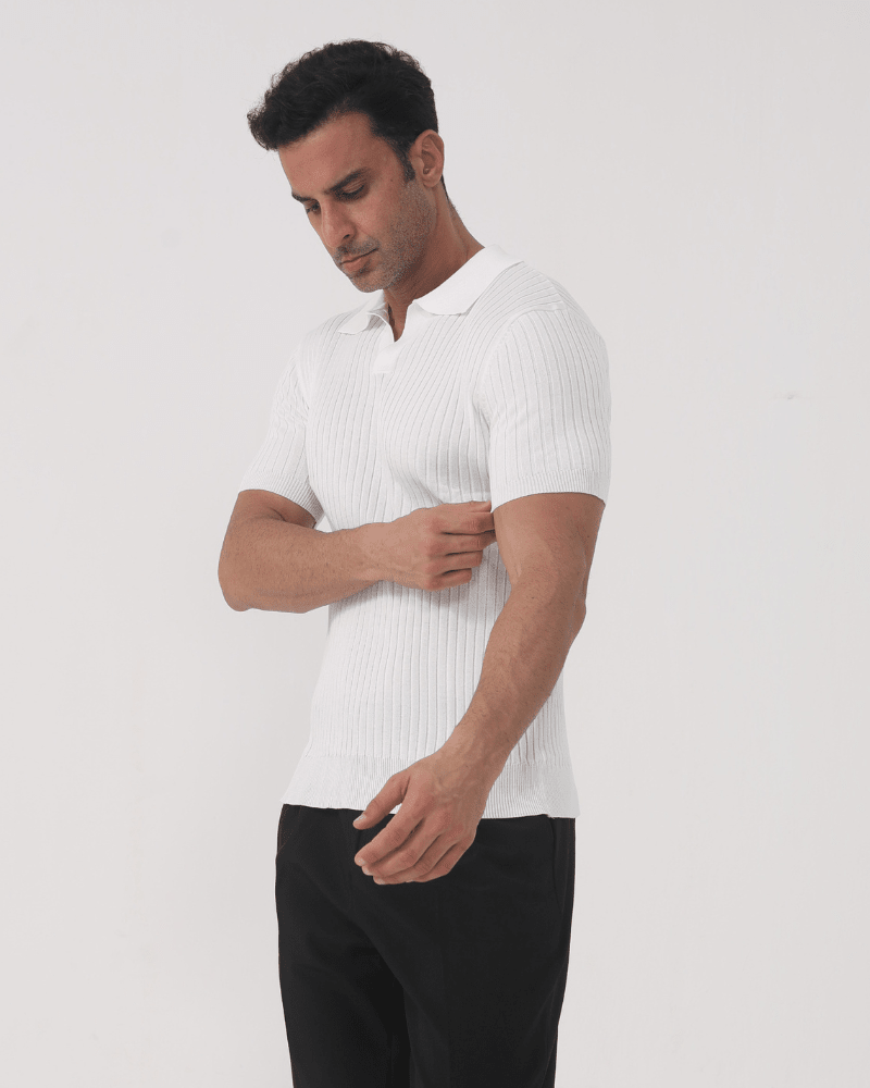 Florence - Ribbed Cotton Polo - Belfaire & Co.