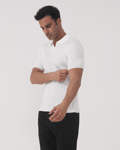 Florence - Ribbed Cotton Polo - Belfaire & Co.