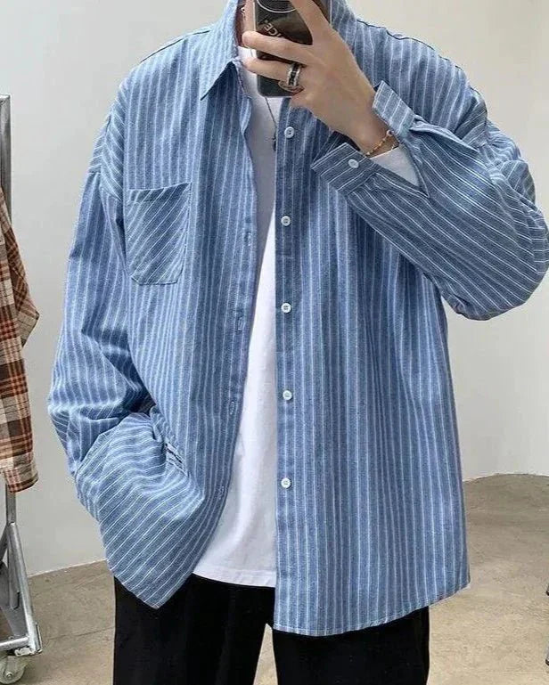 Oversized Striped Shirt - Belfaire & Co.